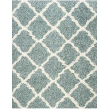 Safavieh Dallas Shag Power Loomed Rectangle Rug- Light Blue - Ivory- 8 ft. 6 in. x 12 ft. SGD257C-9